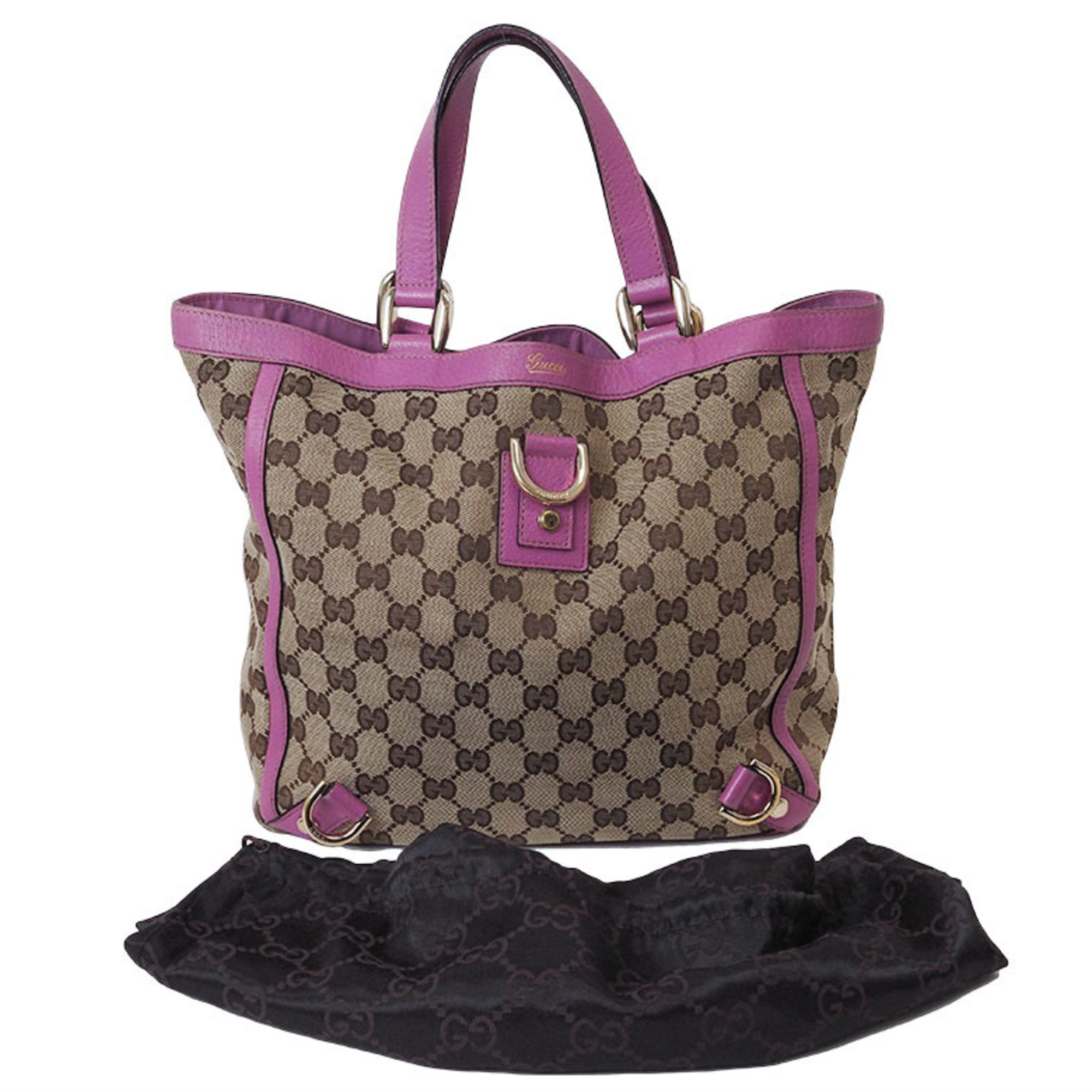 Gucci Abby GG Canvas Tote Bag 130739 Handbag Brown Pink Women's GUCCI