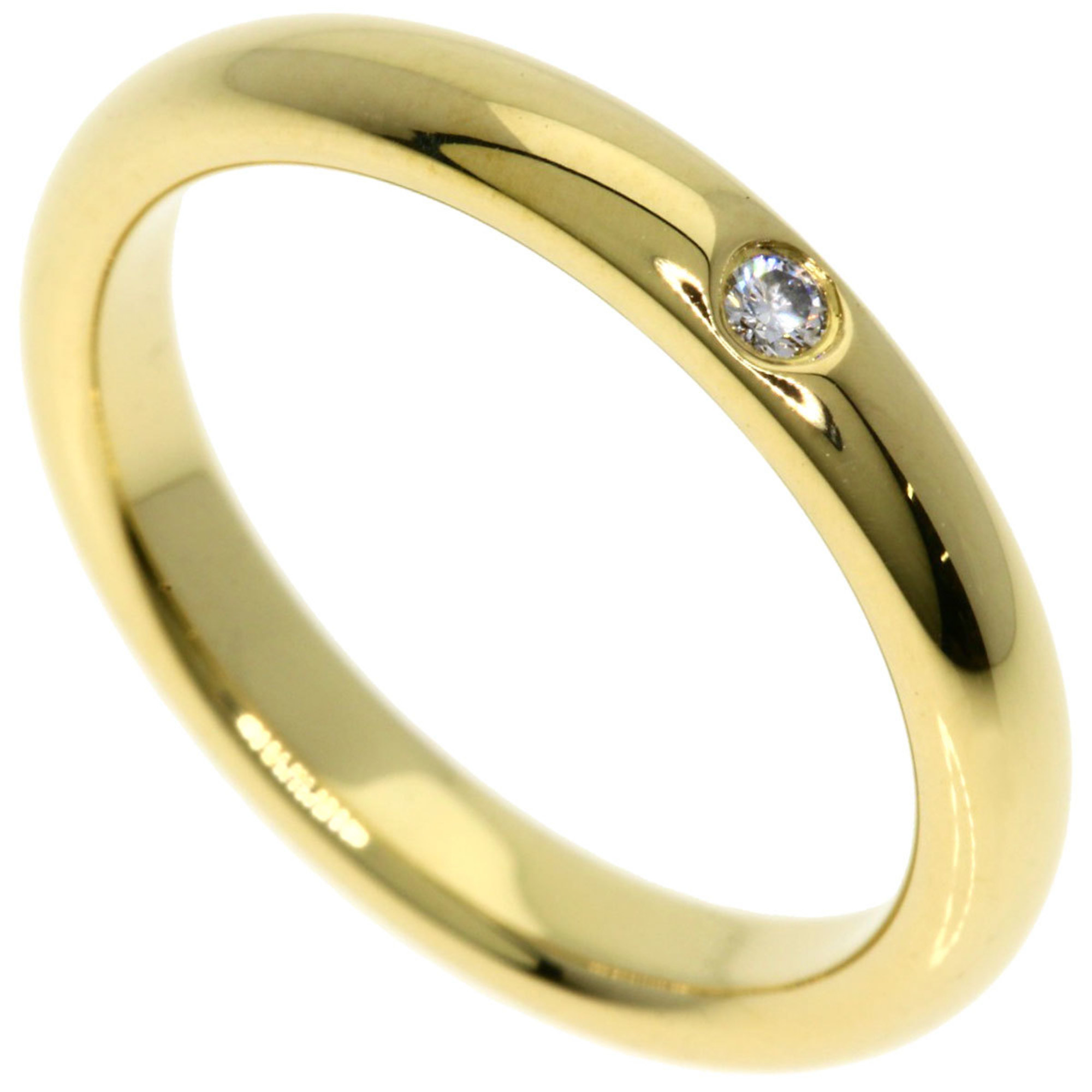 Tiffany & Co. Stacking Band Ring 1P Diamond K18 Yellow Gold Women's TIFFANY