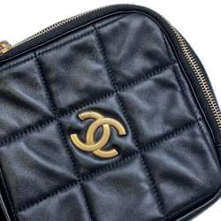 Chanel Chain Shoulder Bag Matelasse Coco Mark Diamond Shape Lambskin CHANEL Black