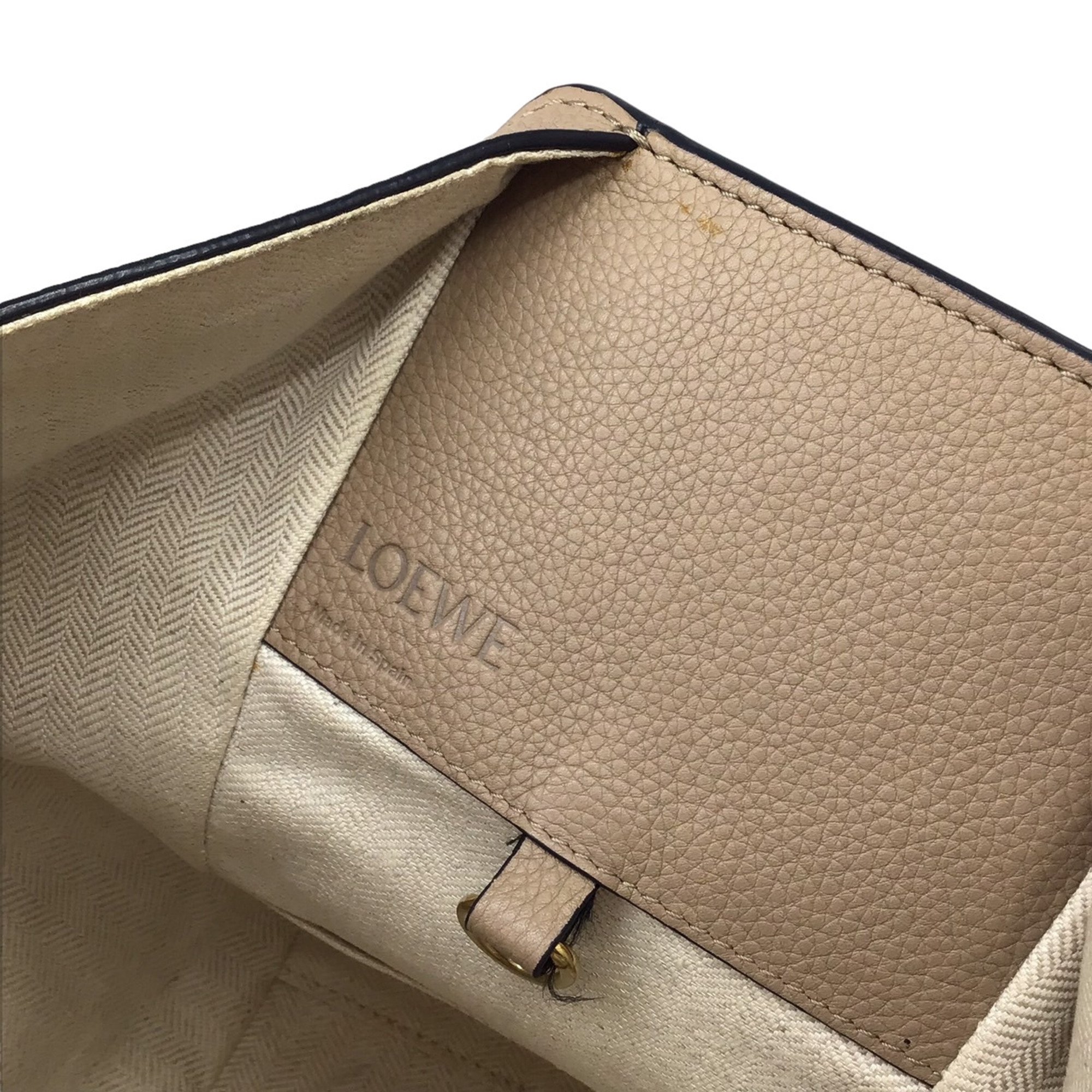 LOEWE Hammock Small Shoulder Bag Leather Beige Handbag Women Men