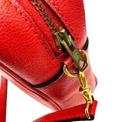 HERMES Jockey Shoulder Bag Horse 〇R Stamp Red Rouge Ladies