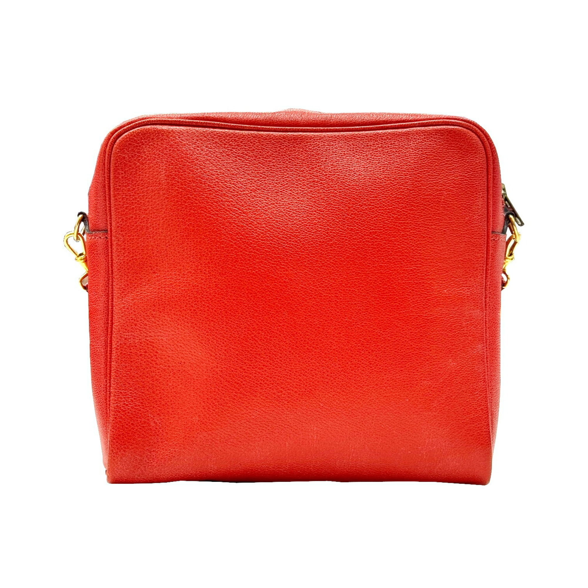 HERMES Jockey Shoulder Bag Horse 〇R Stamp Red Rouge Ladies