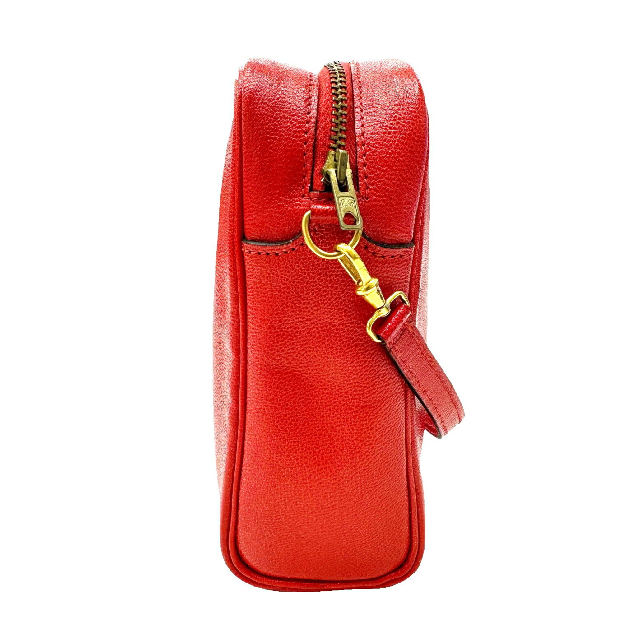 HERMES Jockey Shoulder Bag Horse 〇R Stamp Red Rouge Ladies