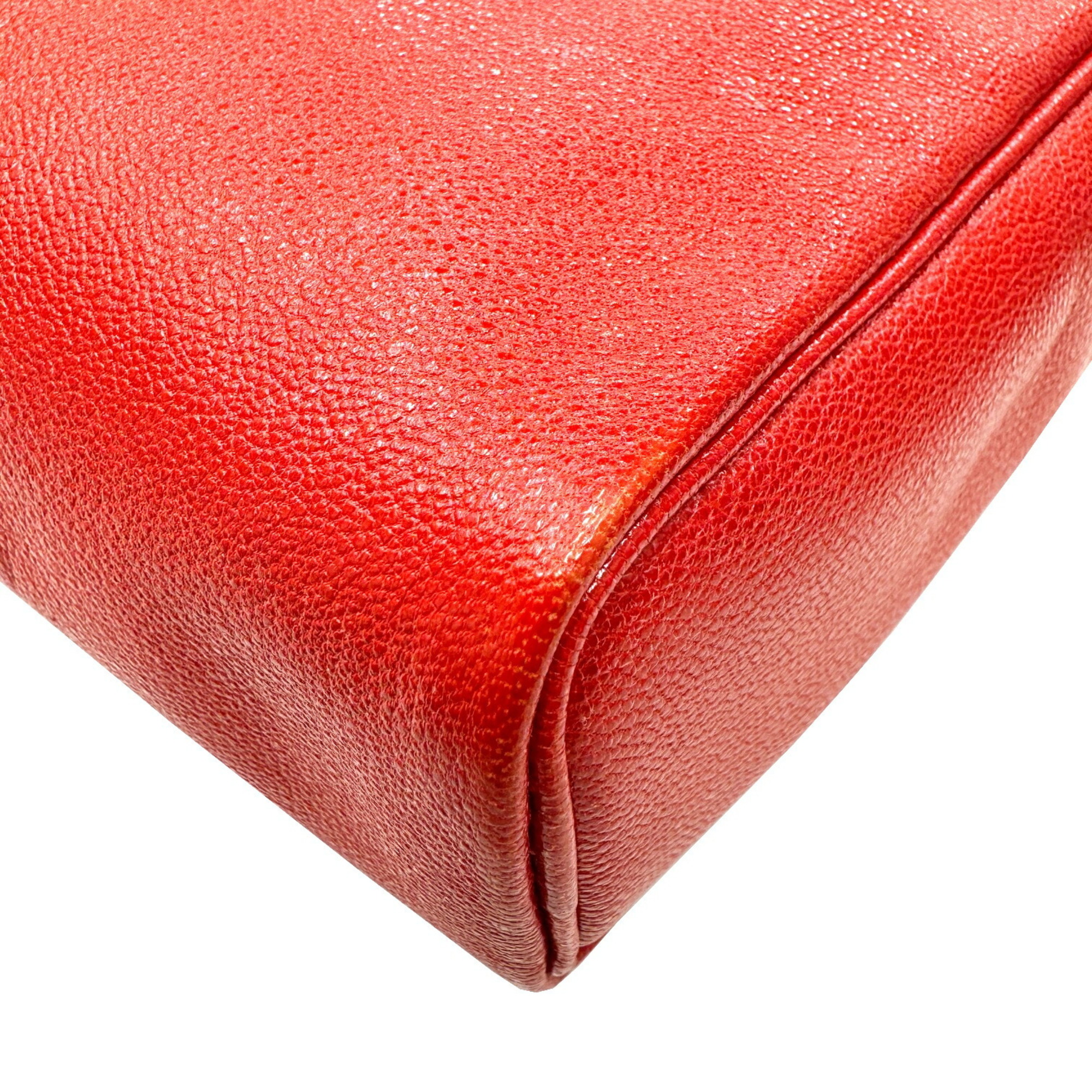 HERMES Jockey Shoulder Bag Horse 〇R Stamp Red Rouge Ladies