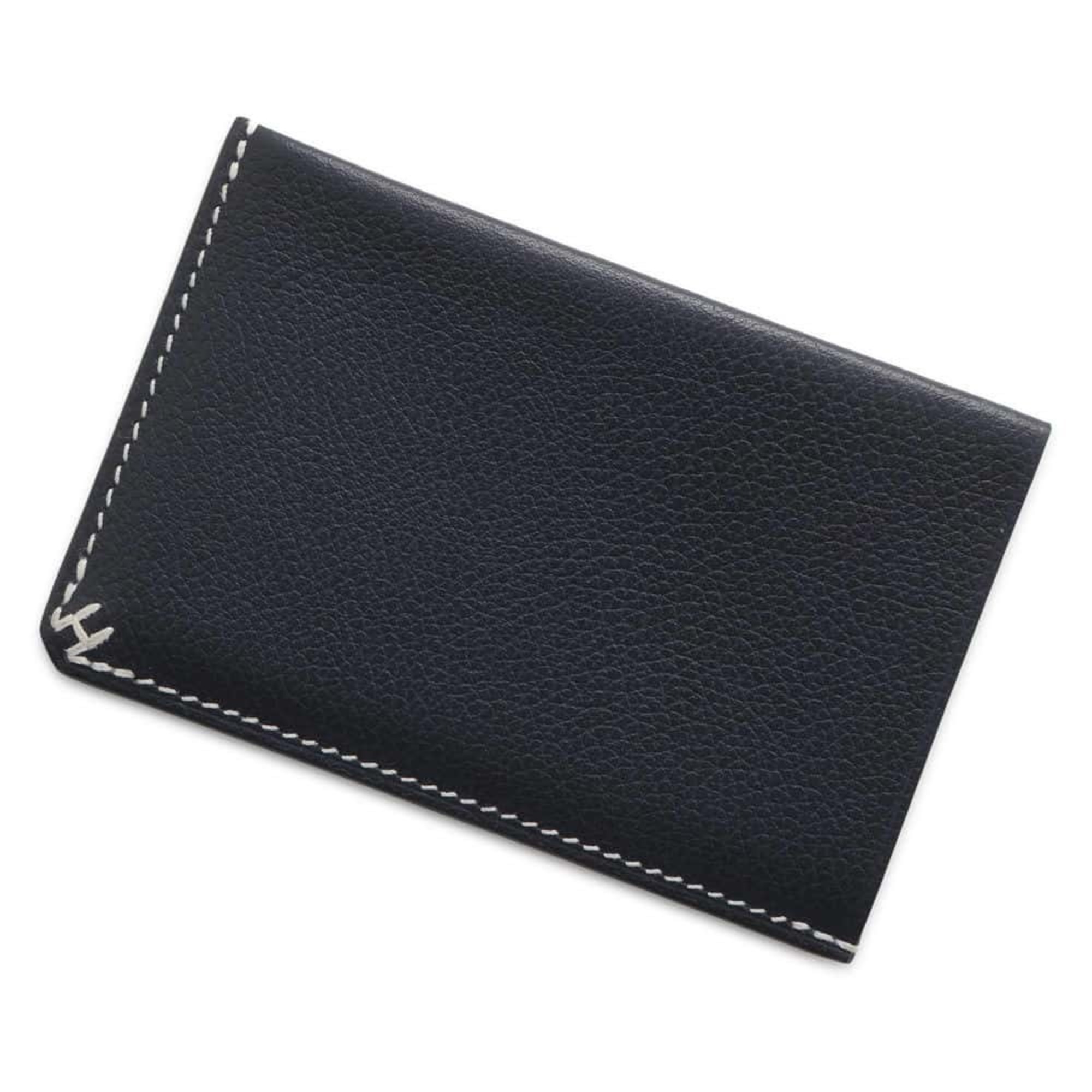 Hermes Business Card Holder/Card Case H Series Blue Nuit Evercolor U Stamp Wallet