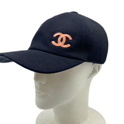 CHANEL CC Cap Black Cotton Coco Bead Embroidery AA99254 23A Women's Men's