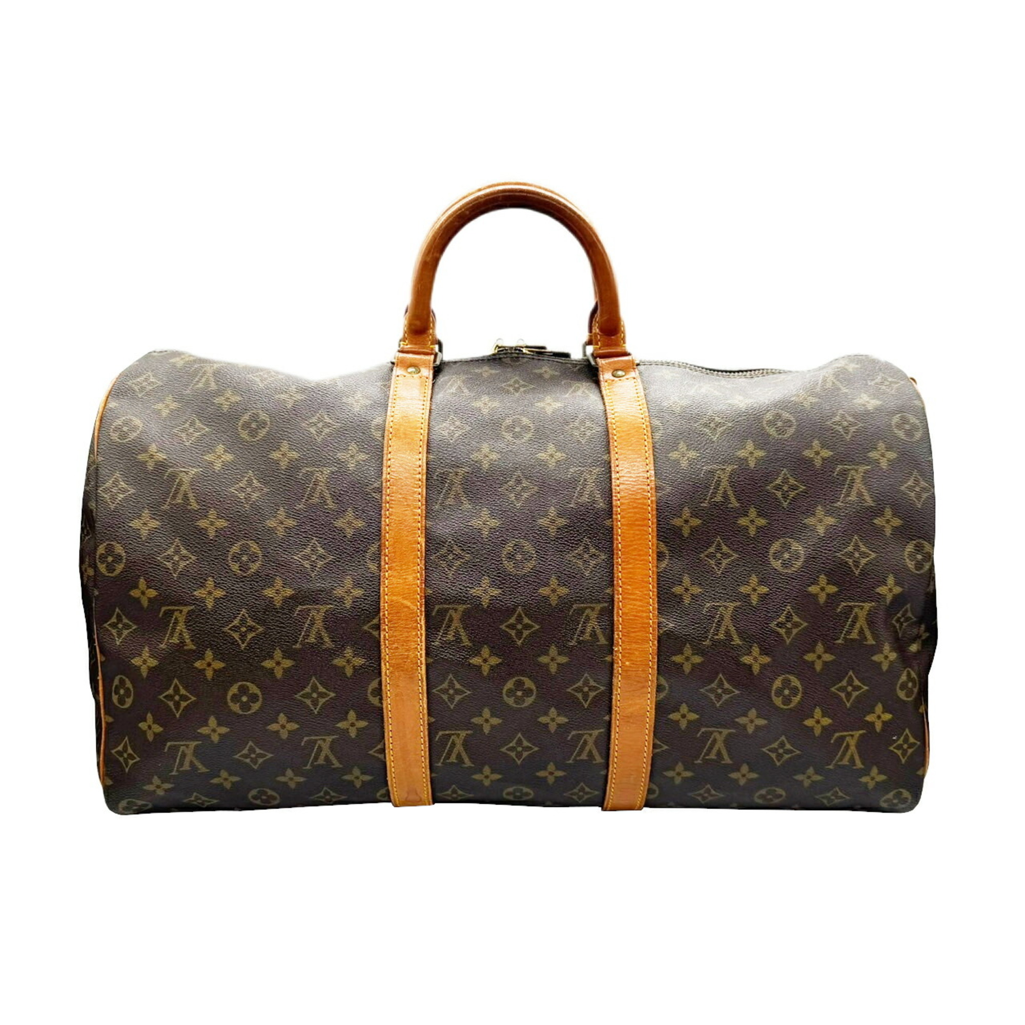 LOUIS VUITTON Louis Vuitton Keepall Bandouliere 50 M41416 Monogram Boston Bag VI982 Men's Women's