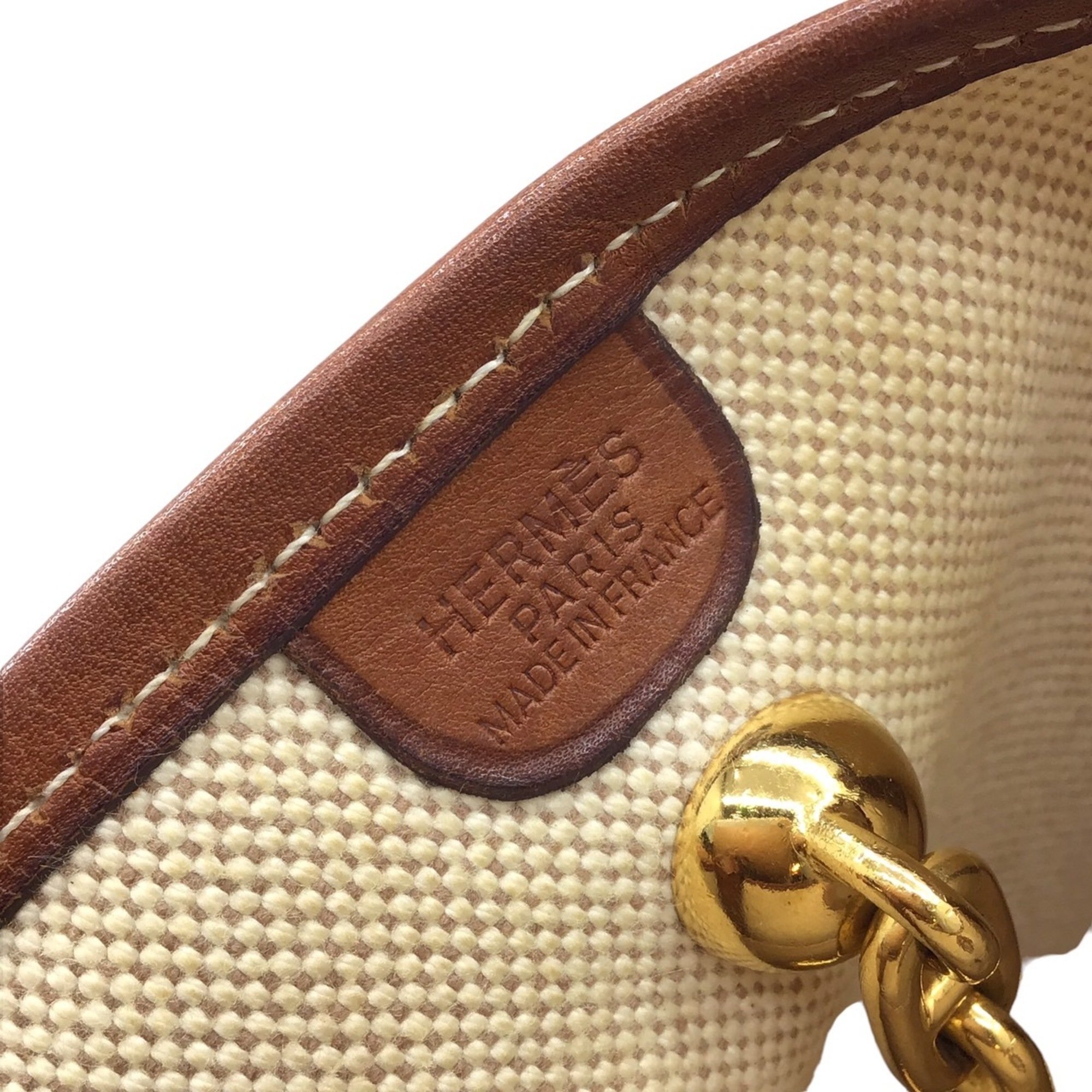 HERMES Hermes Vespa PM Toile Barenia Brown A stamp (1997) Canvas Chaine d'Ancre Shoulder Bag Women's Men's