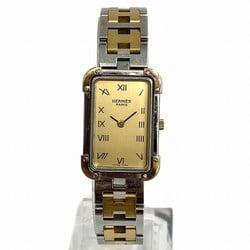 Hermes Cloajour CR1.220 Quartz Gold Dial Watch Women's Wristwatch