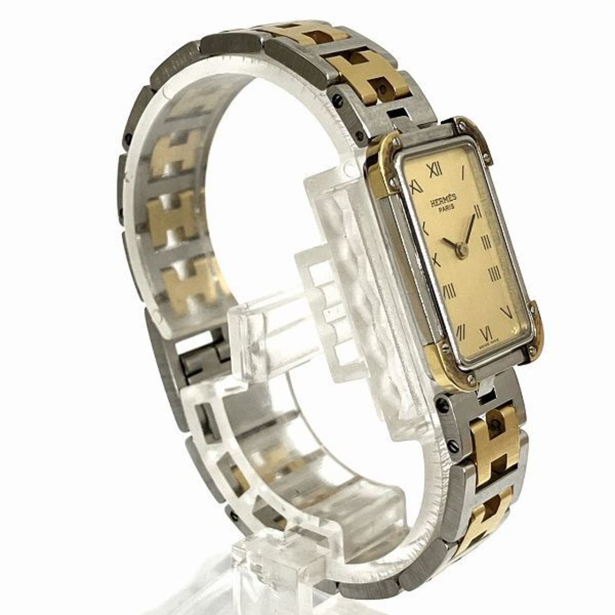 Hermes Cloajour CR1.220 Quartz Gold Dial Watch Women's Wristwatch