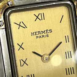 Hermes Cloajour CR1.220 Quartz Gold Dial Watch Women's Wristwatch