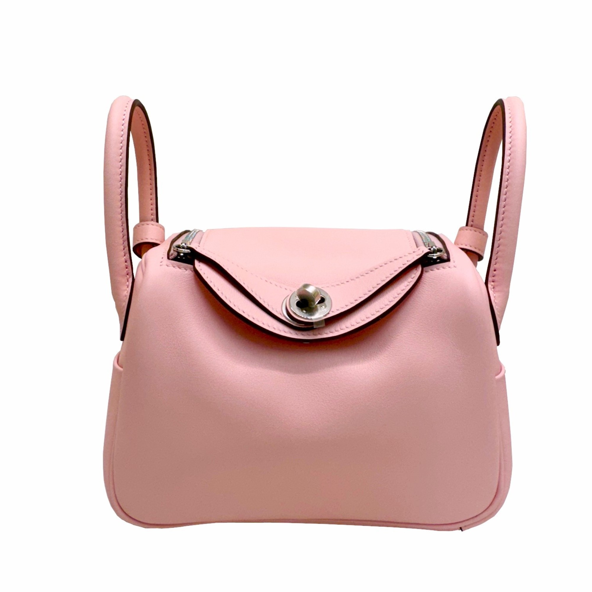 Hermes Lindy Rose Sakura Veau Swift U Stamp 2way Pink MINI Handbag Shoulder Bag Ladies