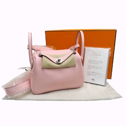 Hermes Lindy Rose Sakura Veau Swift U Stamp 2way Pink MINI Handbag Shoulder Bag Ladies