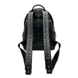 MCM Backpack Side Studs Leather Black Rucksack