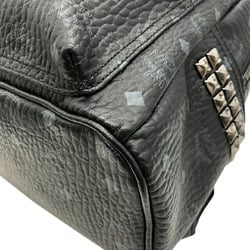 MCM Backpack Side Studs Leather Black Rucksack