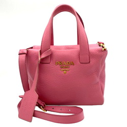 PRADA Prada 2way bag shoulder leather pink 1BA344