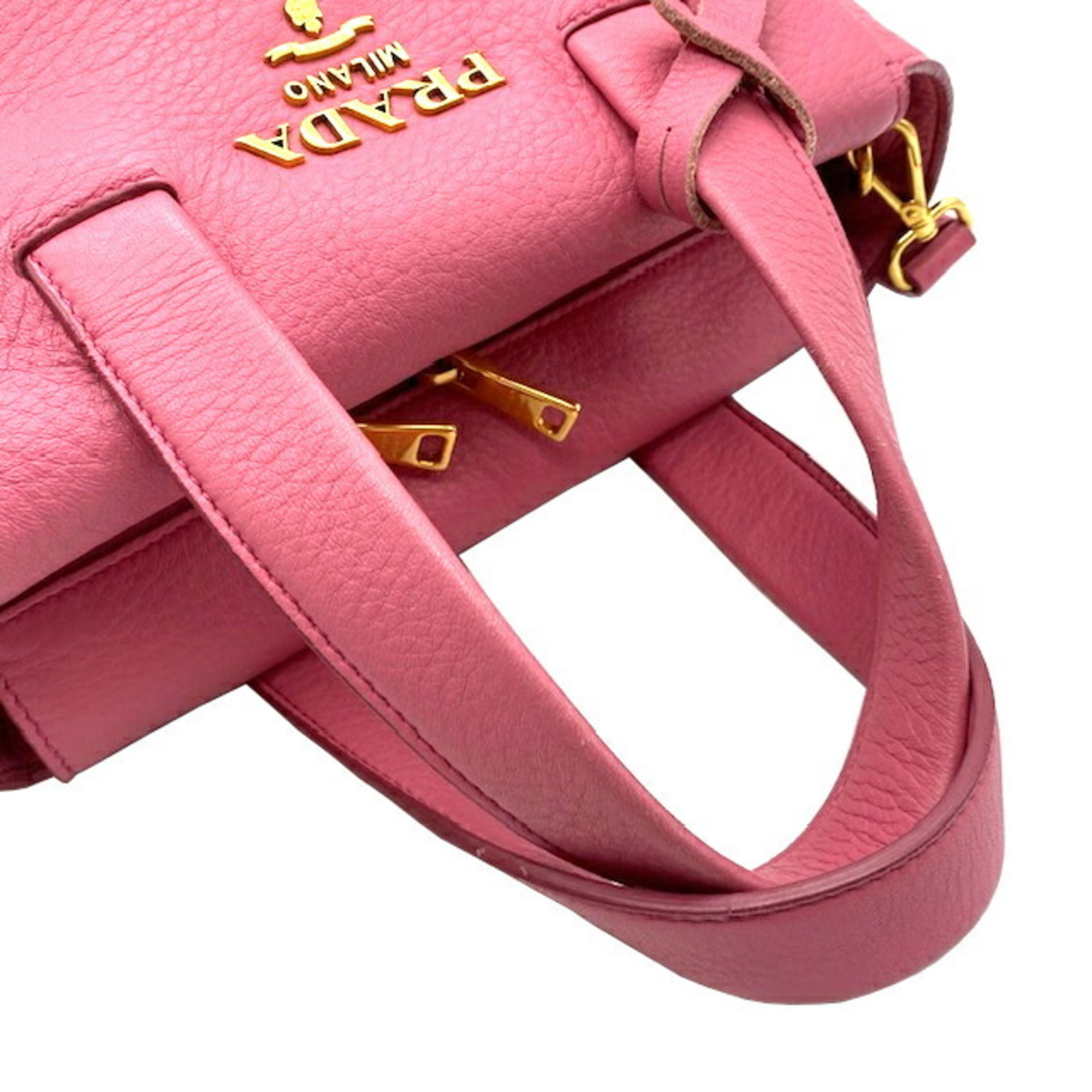 PRADA Prada 2way bag shoulder leather pink 1BA344