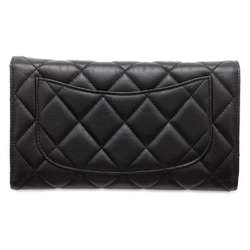 Chanel Long Wallet Matelasse Icon Charm Coco Mark Lambskin CHANEL Black