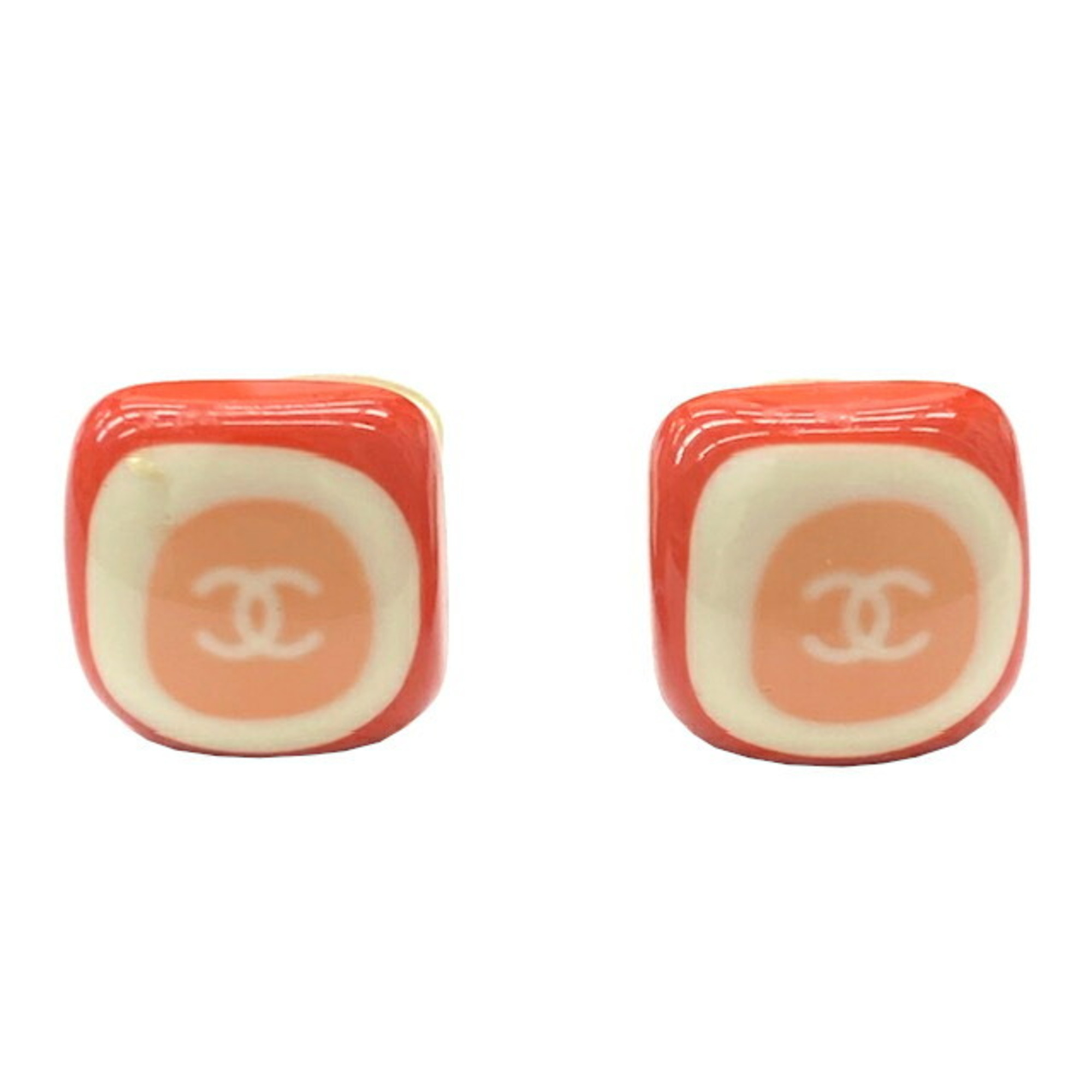 CHANEL Chanel Earrings Coco Mark Pink Plastic 03 P