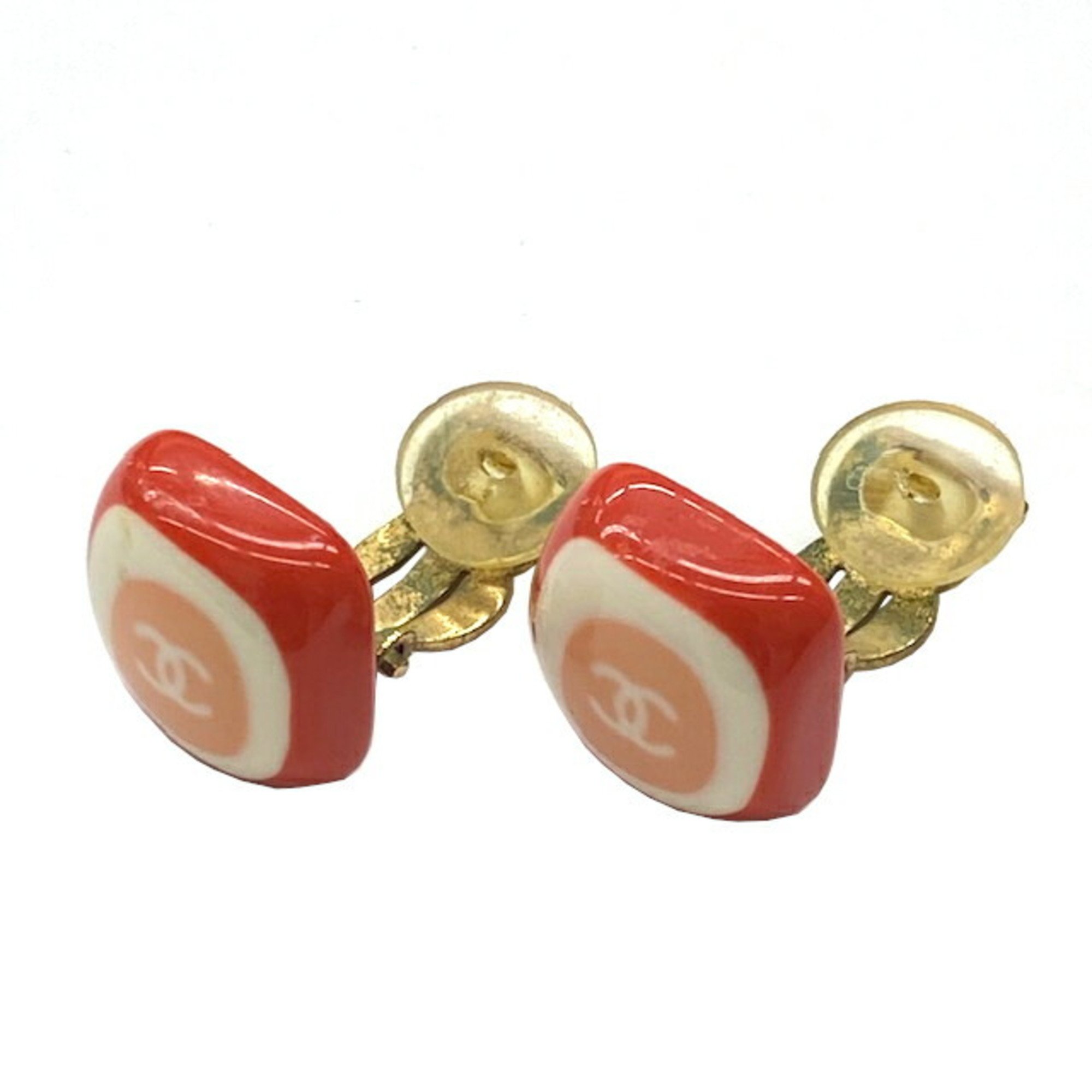 CHANEL Chanel Earrings Coco Mark Pink Plastic 03 P