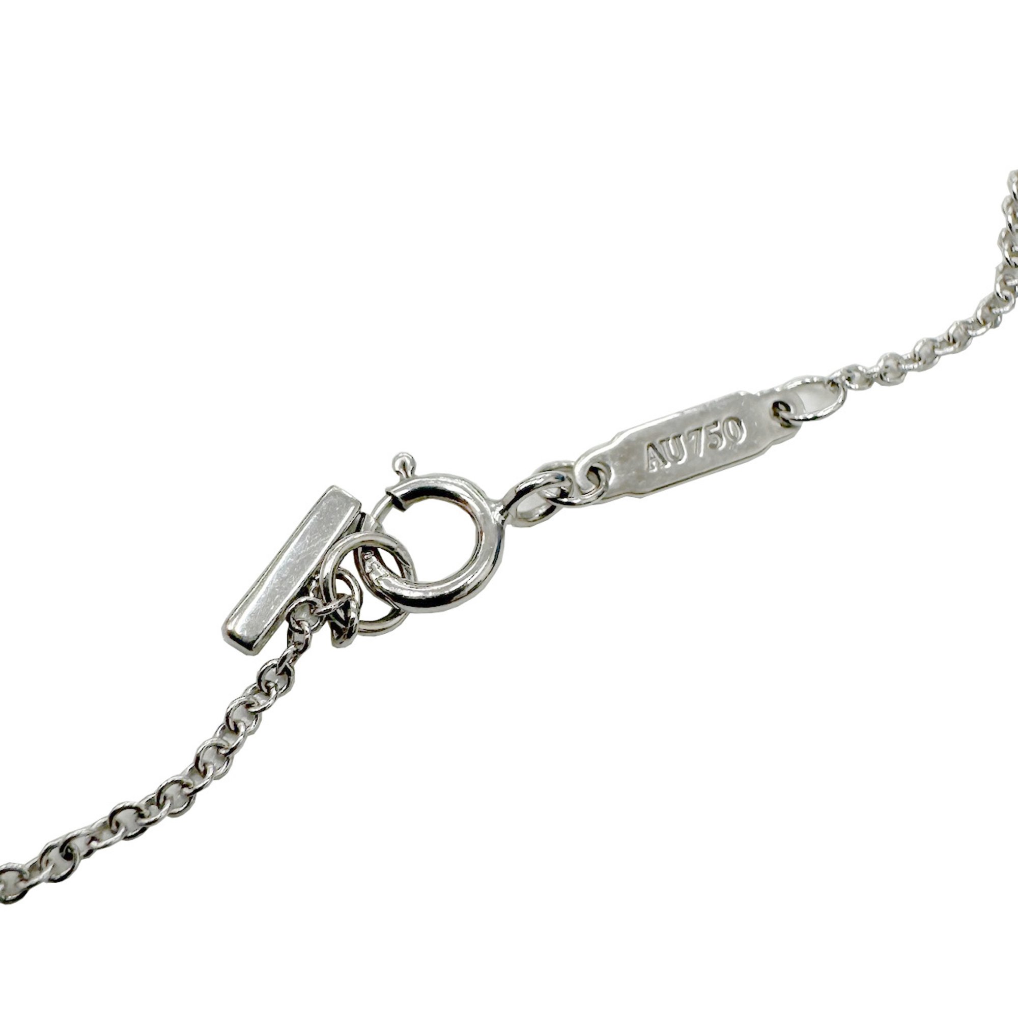 Tiffany & Co. T Smile Small Pendant Necklace AU750 750 K18WG 2.8g White Gold Women's