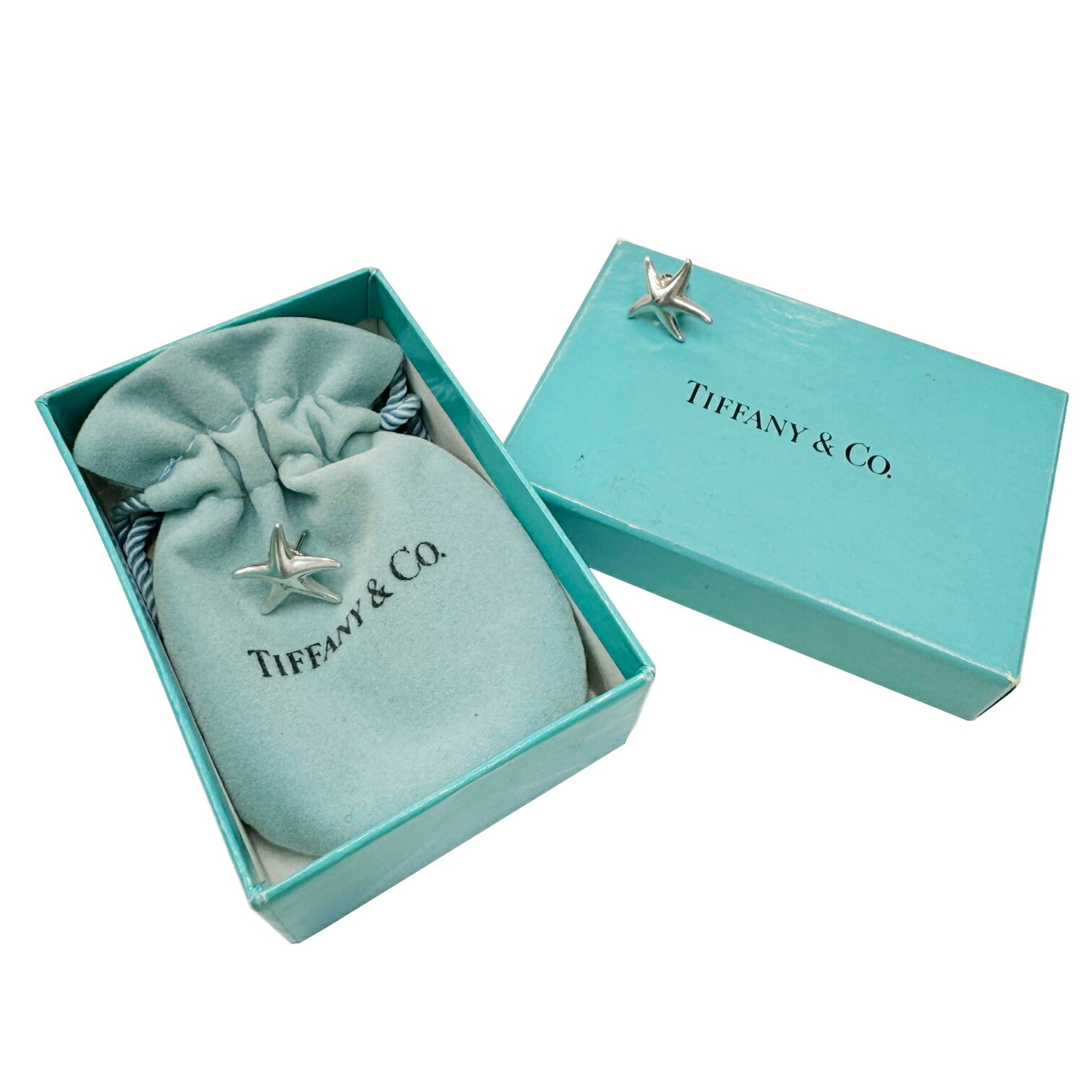 Tiffany & Co. Starfish Earrings, Star, 3.5g, SV925, Silver, 925, Women's