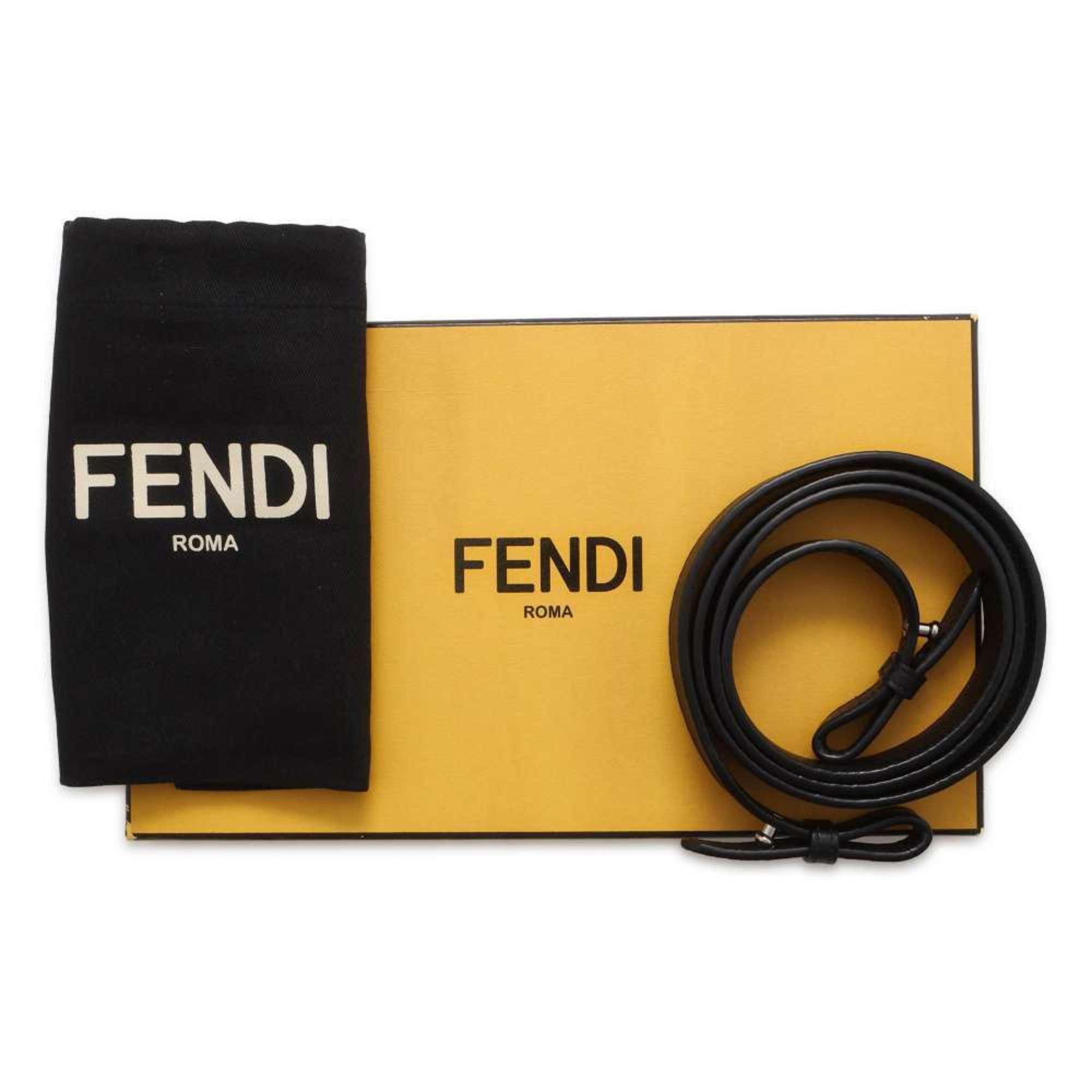 Fendi Shoulder Bag Leather 7AS034 FENDI Pochette Black