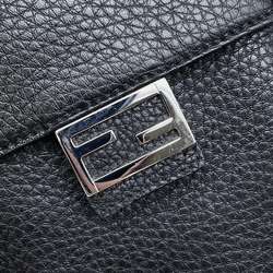 Fendi Shoulder Bag Leather 7AS034 FENDI Pochette Black