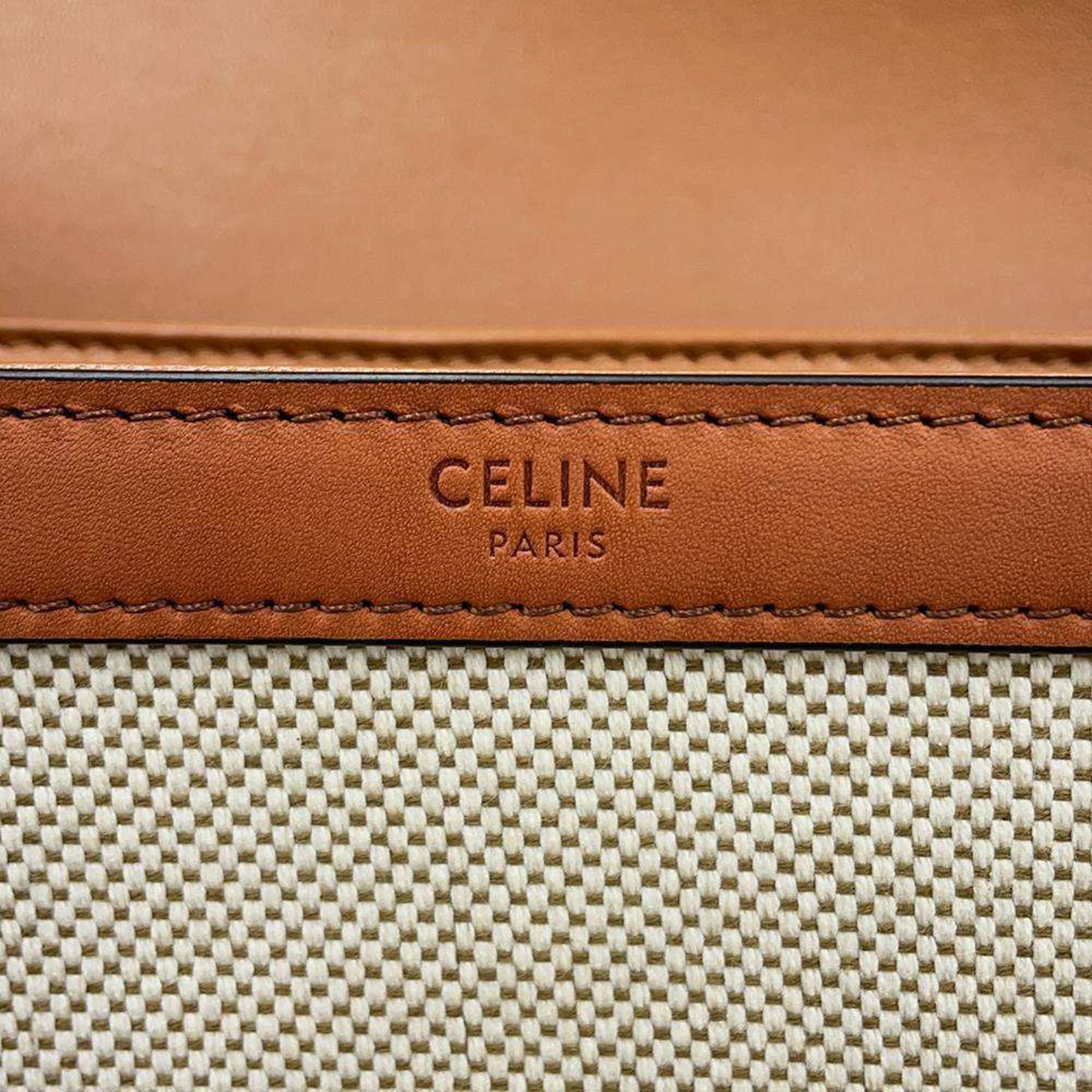 Celine shoulder bag classic triomphe canvas leather 191242 CELINE