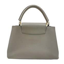 LOUIS VUITTON Louis Vuitton Capucines MM Taurillon Leather M59067 RFID IC Chip Handbag Shoulder Bag Grey Women's