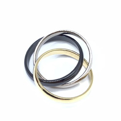 Cartier Classic Trinity Ring Three Color WG YG Lamic Black #49 Fashion Finger Wedding Ladies