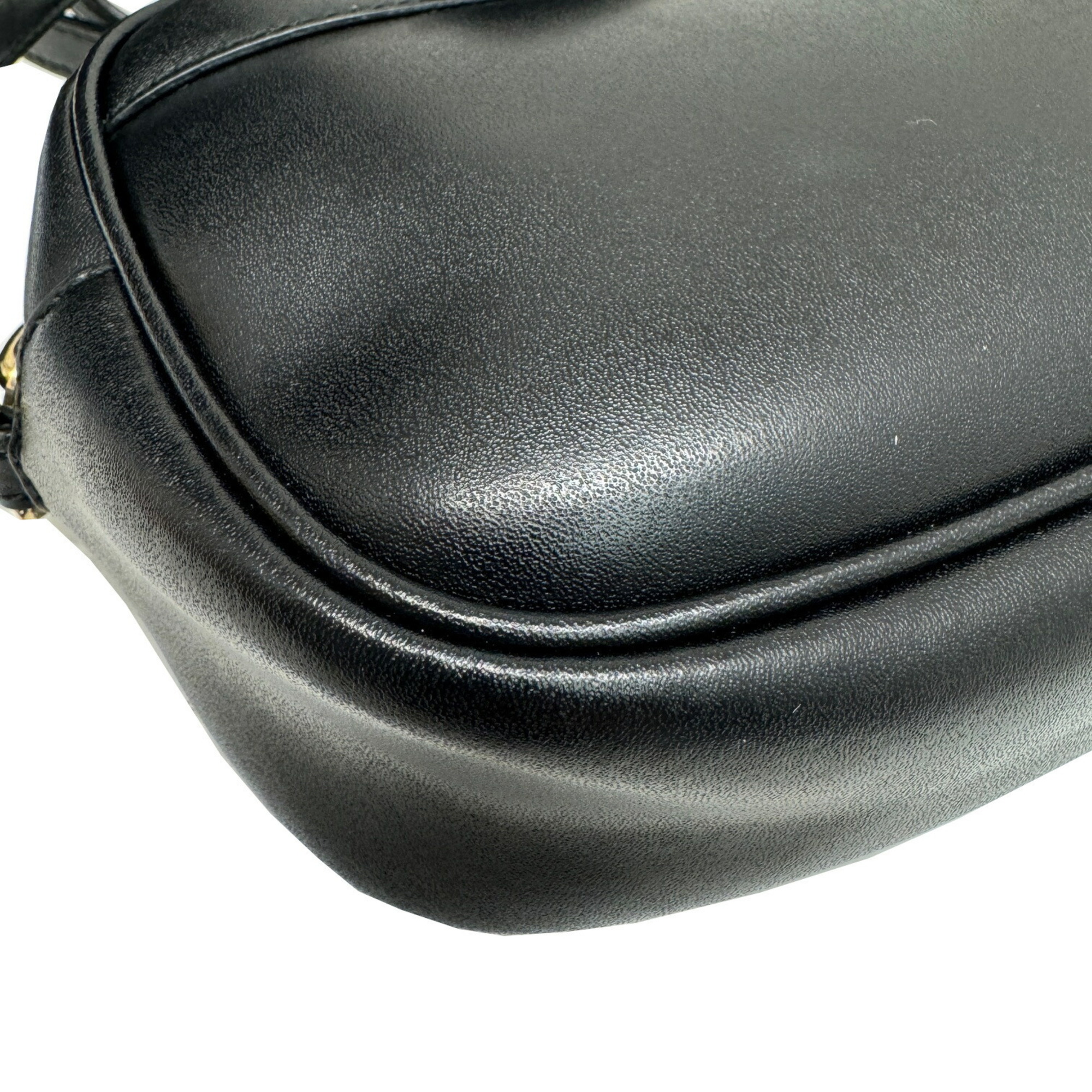 Salvatore Ferragamo Vara Shoulder Bag Ribbon Black Leather Women's