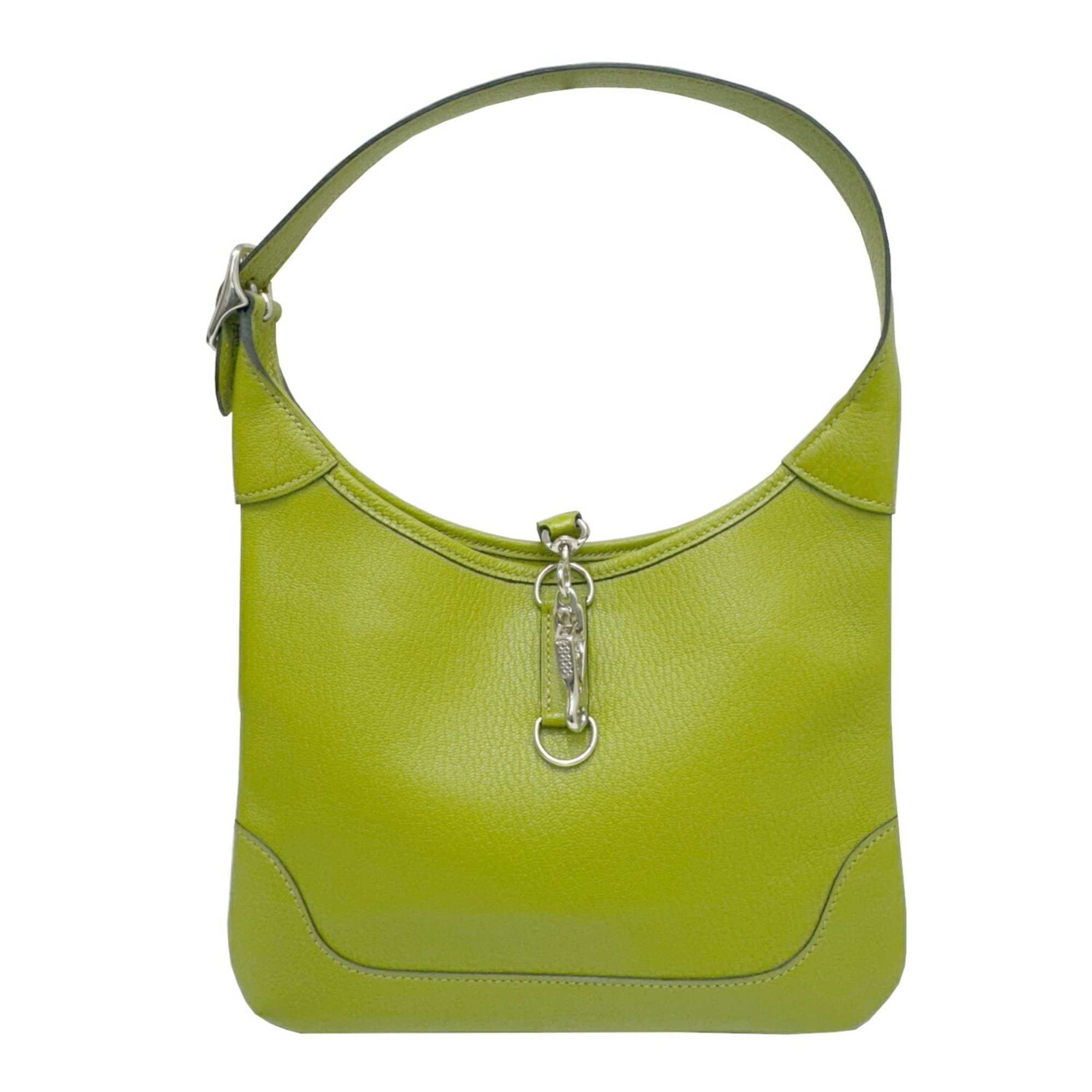 HERMES Hermes Trim 24 Chevre Anise Green H Stamp Shoulder Bag Women's