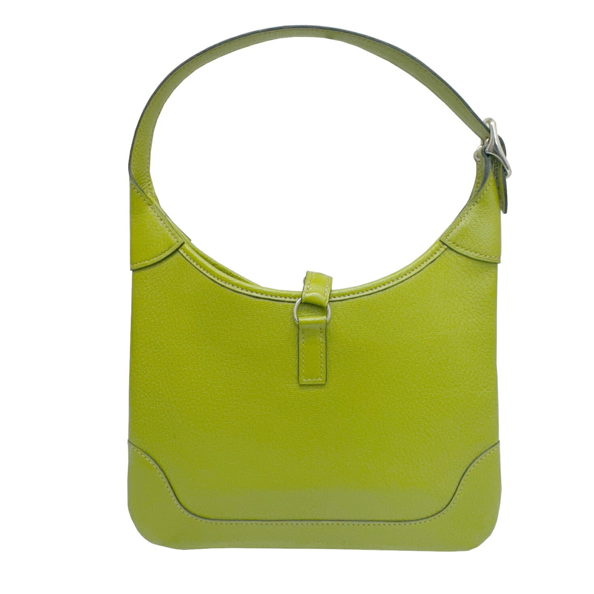 HERMES Hermes Trim 24 Chevre Anise Green H Stamp Shoulder Bag Women's