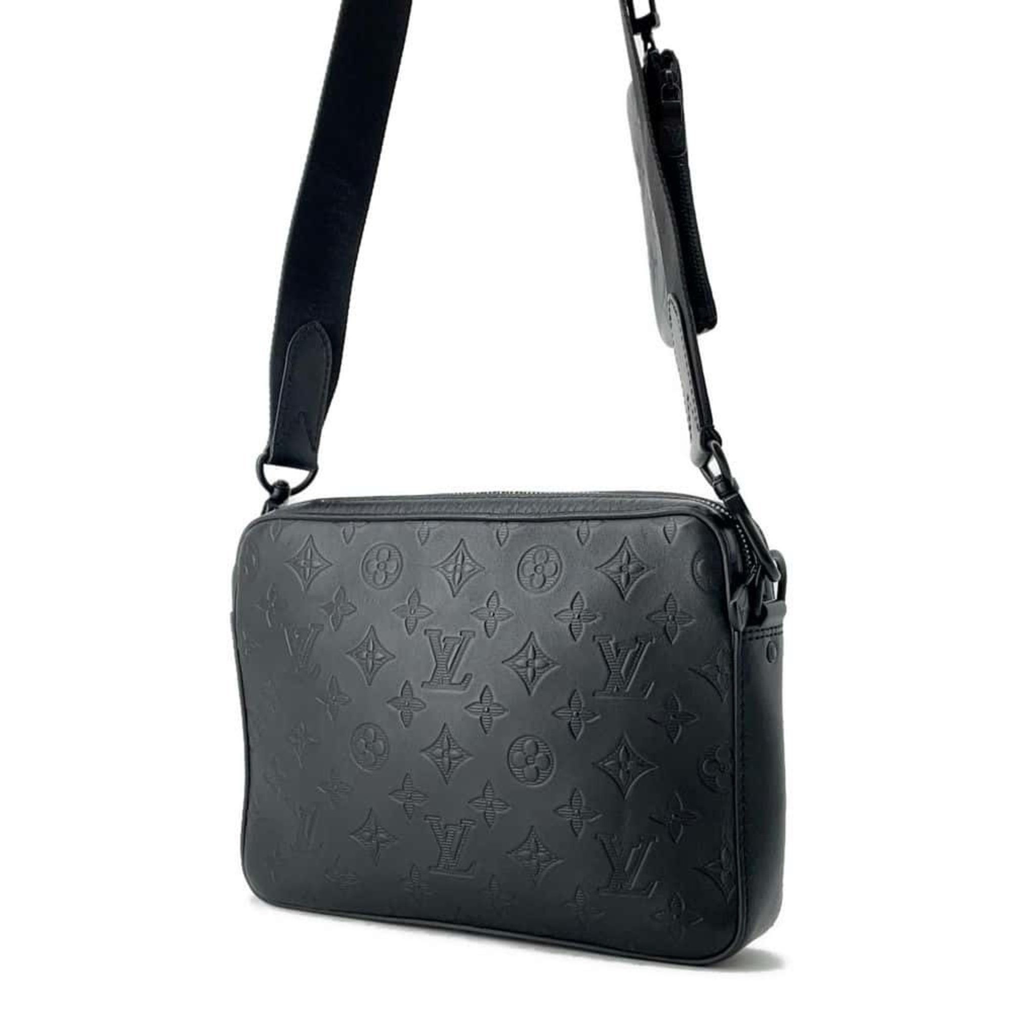 Louis Vuitton Shoulder Bag Monogram Shadow Duo M69827 Black