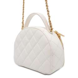 Chanel Chain Shoulder Bag Matelasse Coco Mark Lambskin AP3088 CHANEL White