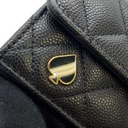 Chanel Tri-fold Wallet Matelasse Small Flap Caviar Skin AP3081 Black