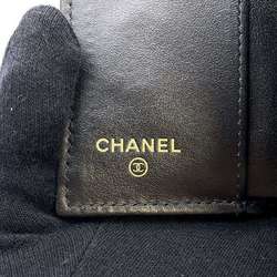 Chanel Tri-fold Wallet Matelasse Small Flap Caviar Skin AP3081 Black