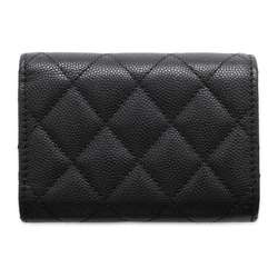 Chanel Tri-fold Wallet Matelasse Small Flap Caviar Skin AP3081 Black