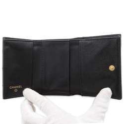 Chanel Tri-fold Wallet Matelasse Small Flap Caviar Skin AP3081 Black