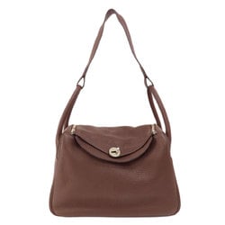 Hermes Lindy 30 Chocolate Handbag Taurillon Women's