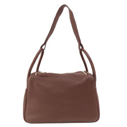 Hermes Lindy 30 Chocolate Handbag Taurillon Women's