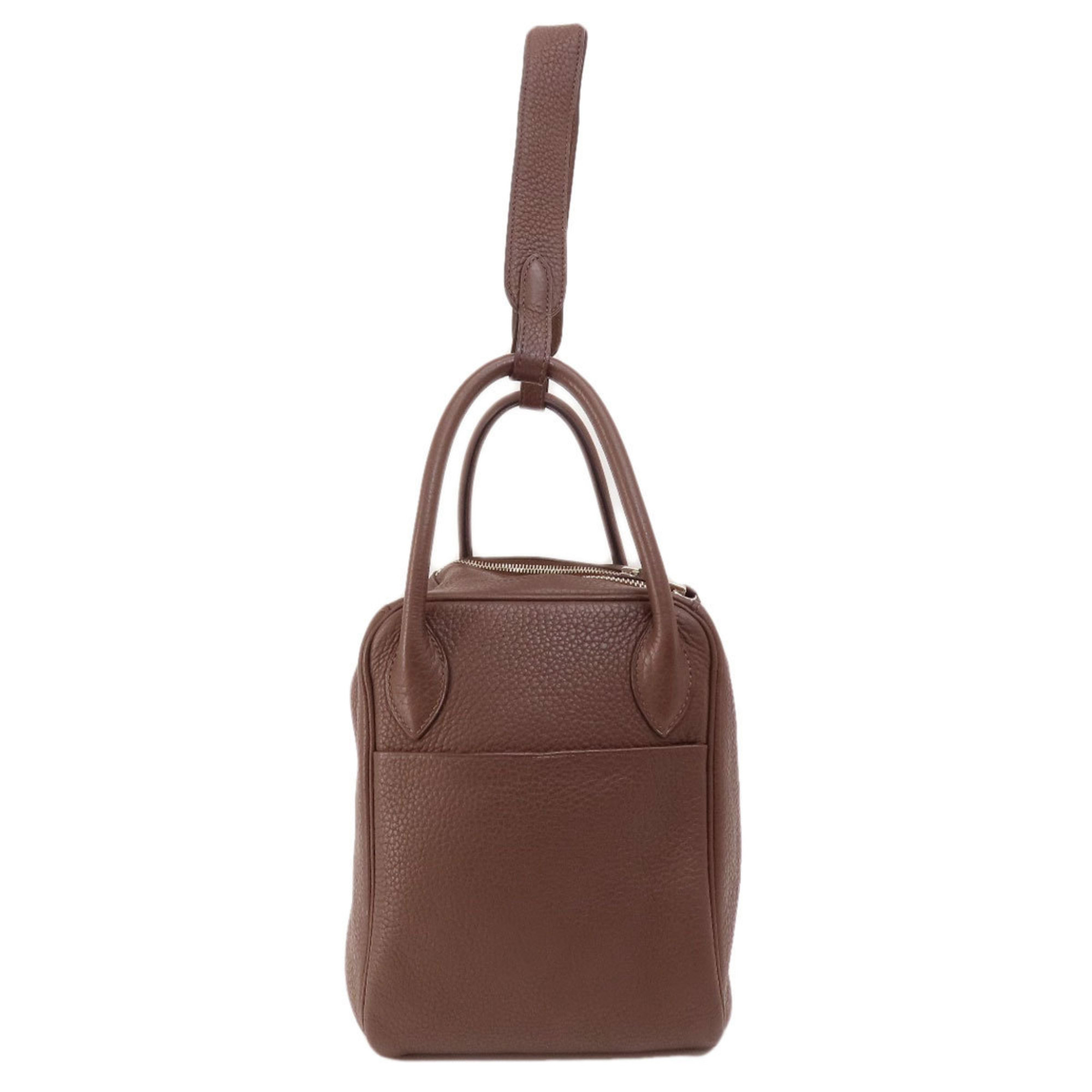 Hermes Lindy 30 Chocolate Handbag Taurillon Women's