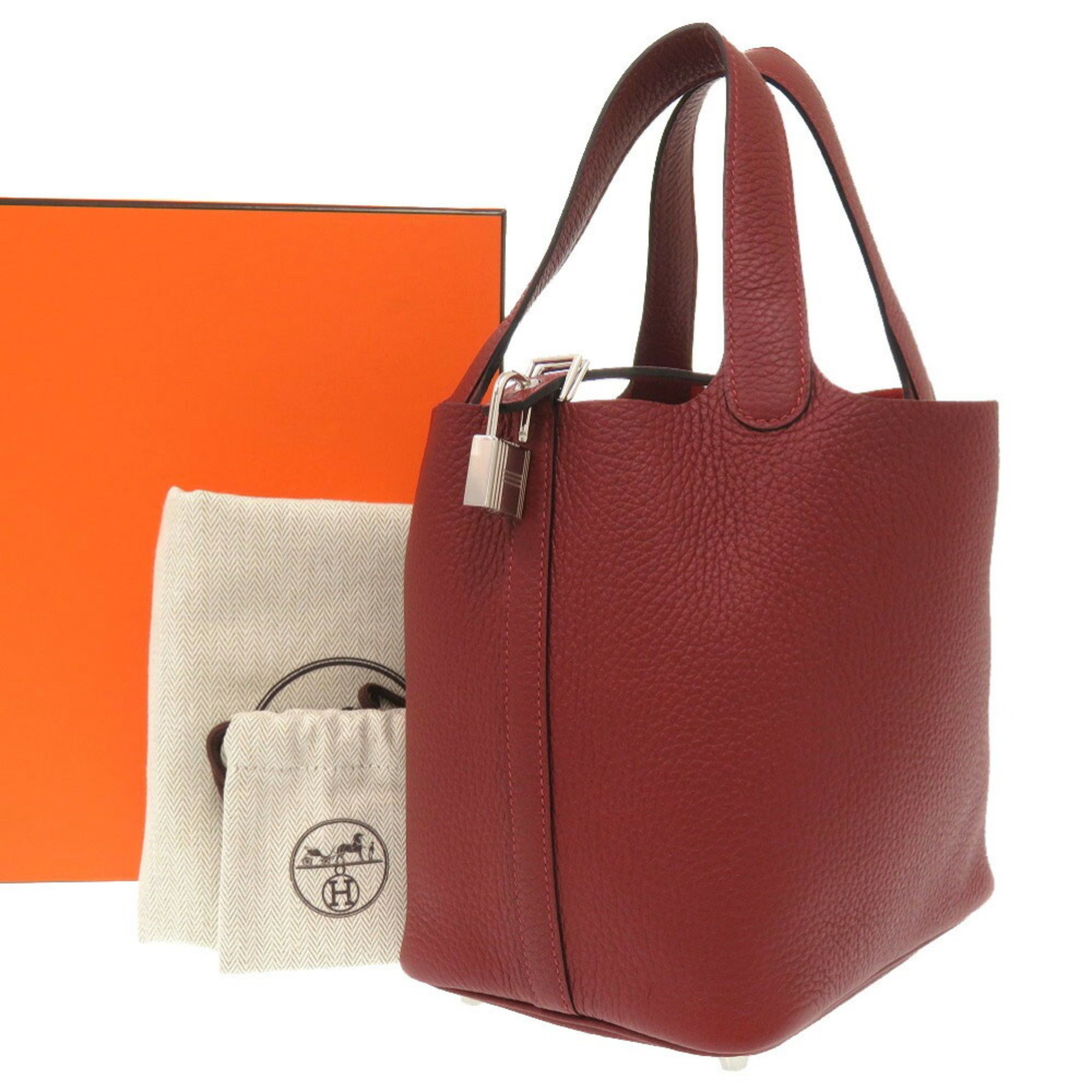 Hermes Picotin Lock PM Taurillon Clemence Rouge H U Stamp Handbag Red 0862 HERMES