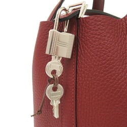 Hermes Picotin Lock PM Taurillon Clemence Rouge H U Stamp Handbag Red 0862 HERMES