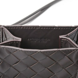 BOTTEGA VENETA The Knot Shoulder Bag Pouch 639293 Intrecciato Leather Dark Brown S-156160