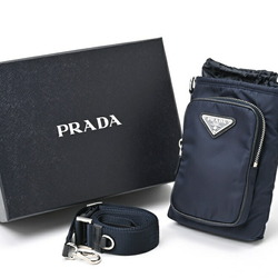 PRADA Re-Nylon Smartphone Case Shoulder Pouch 2ZH155 Nylon Leather Navy S-156198