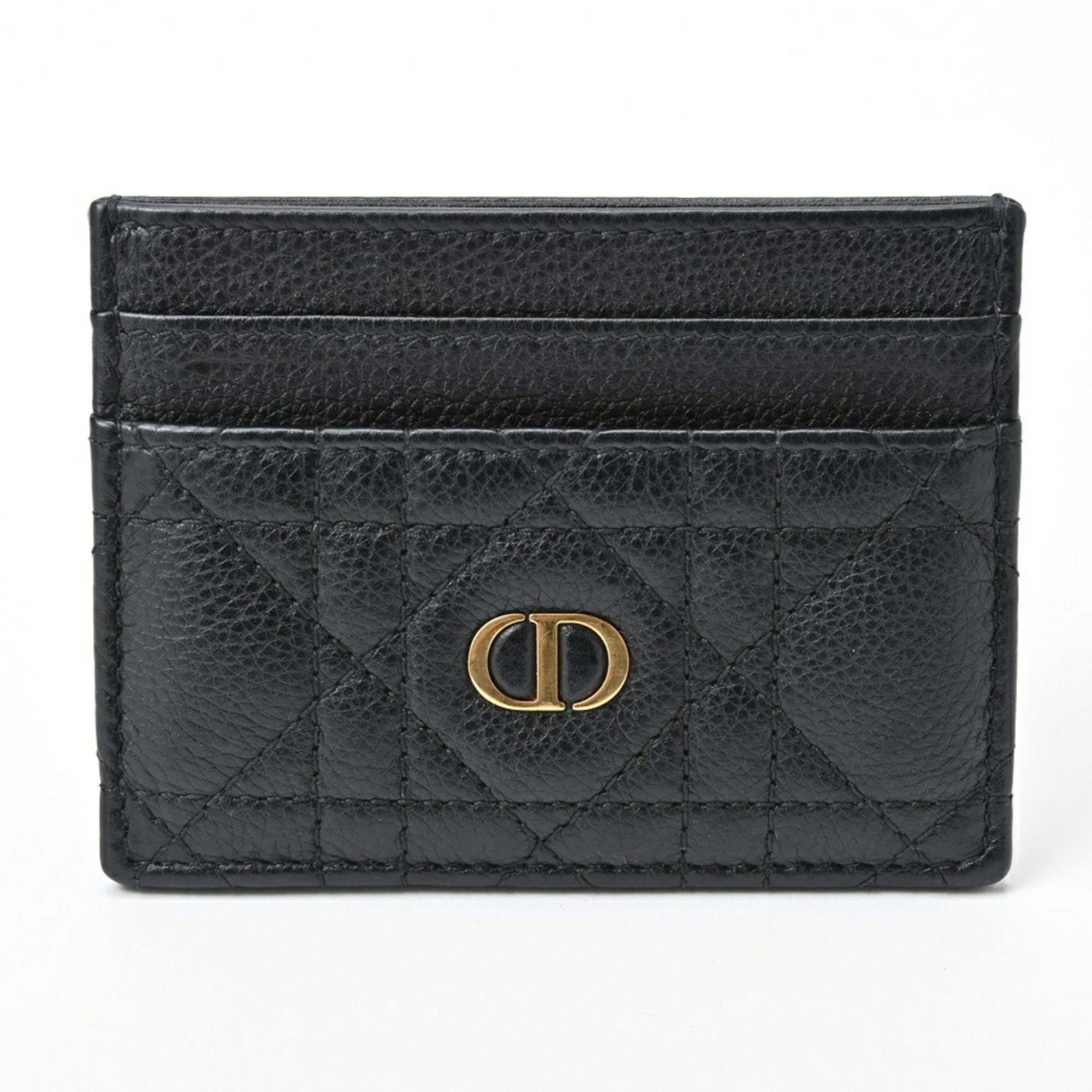 Christian Dior Dior DIOR Amour Caro Freesia Card Holder Case S5130UNID_M900 Cannage Calfskin Black S-156190