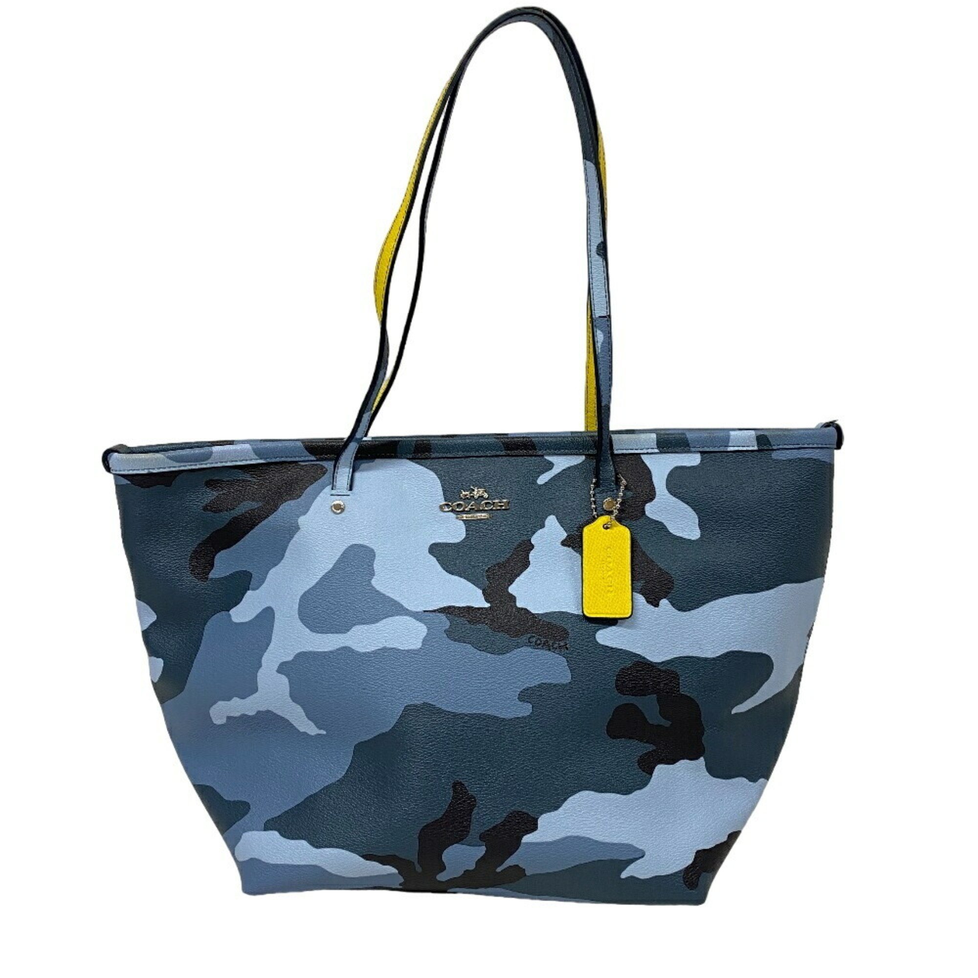 COACH F34095 Camouflage Tote Bag Blue Women's