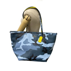 COACH F34095 Camouflage Tote Bag Blue Women's